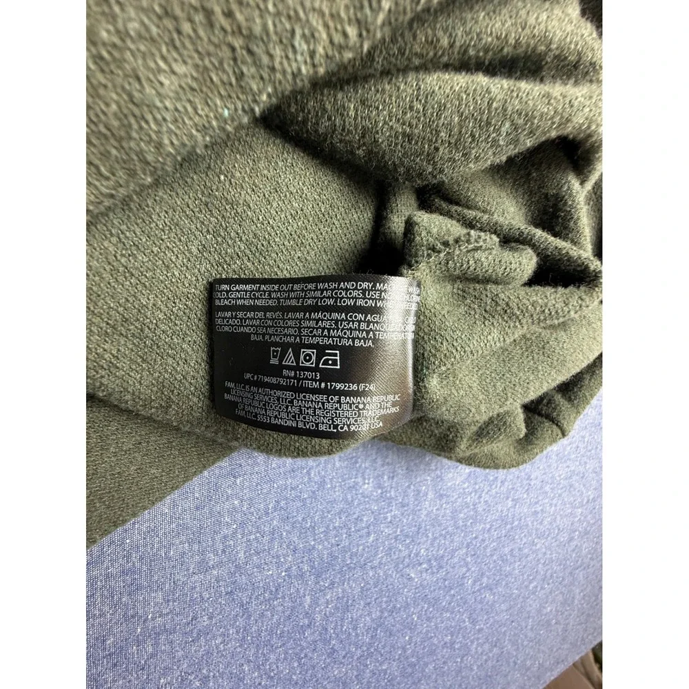 Banana Republic Mens XXL Green Ribbed Quarter Zip Pullover Sweater 1799236